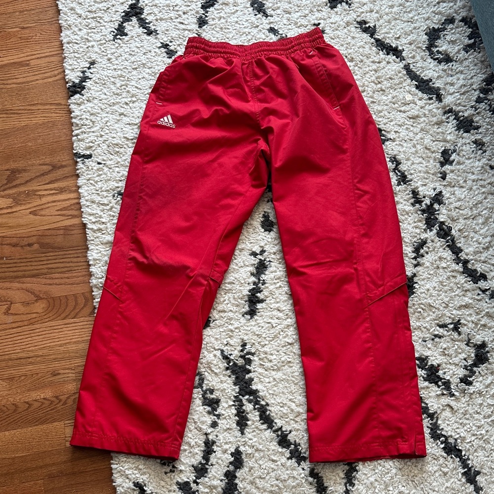 Mesh Lined Adidas Track Pants with tapered leg zip